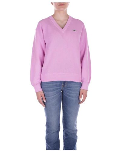 Lacoste Knitwear > v-neck knitwear - Violet