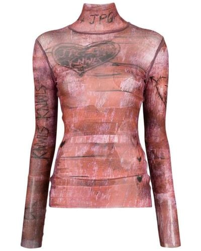 Jean Paul Gaultier Long Sleeve Tops - Pink