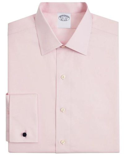 Brooks Brothers Hellrosa regular fit non-iron stretch supima baumwolle pinpoint oxford-stoff hemd mit ainsley-kragen - Pink