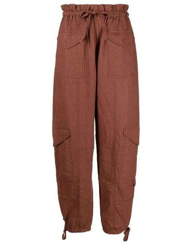 Ganni Straight Trousers - Brown