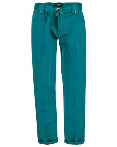 Tom Ford Trousers > slim-fit trousers - Bleu