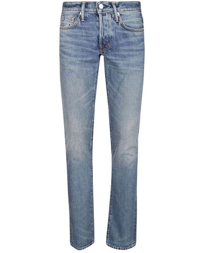 Tom Ford Neue starke high/low authentische selvedge slim fit jeans - Blau