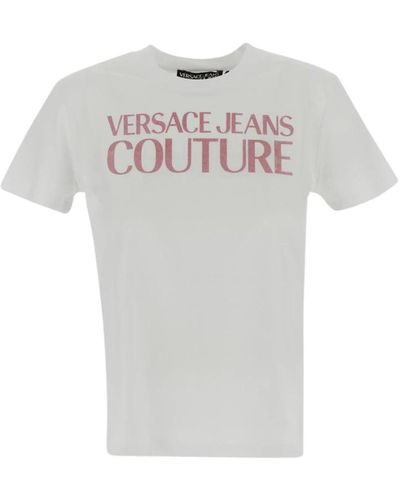 Versace Camiseta de algodón con logo - Blanco