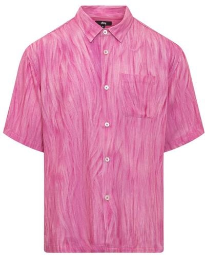 Stussy Camicia con stampa di pelliccia - elegante e di tendenza - Rosa