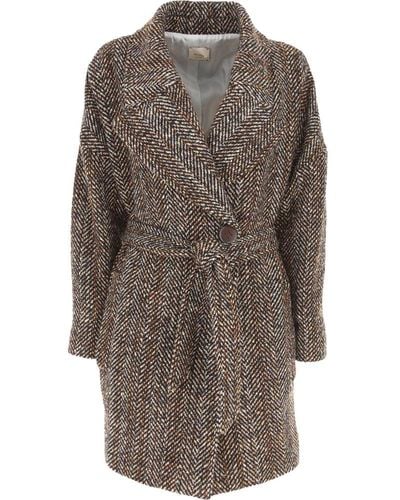 Alysi Belted Coats - Brown