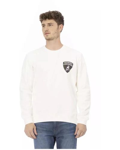 Automobili Lamborghini Crewneck sweatshirt mit logo-print - Weiß