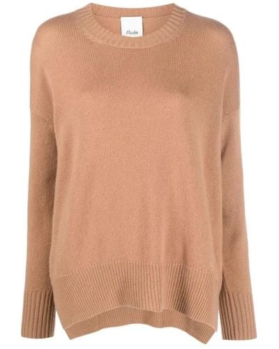 Allude Round-Neck Knitwear - Natural