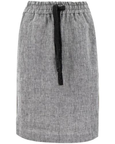 Le Tricot Perugia Midi Skirts - Grey