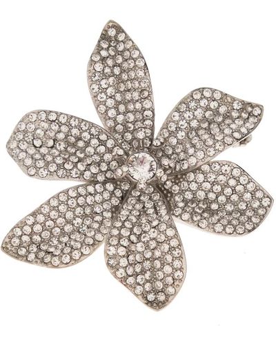 Dolce & Gabbana Spilla decorata con cristalli - Bianco