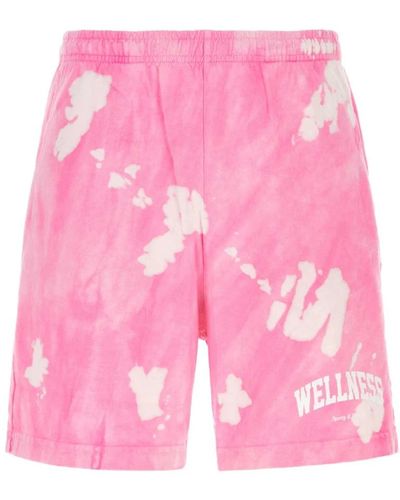 Sporty & Rich Baumwoll-Bermuda-Shorts - Sporty Rich Upgrade - Pink