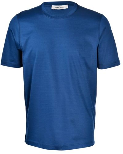 Gran Sasso Blaues baumwoll-casual-t-shirt