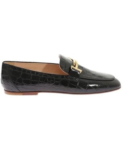 Tod's Schwarze coco print loafers