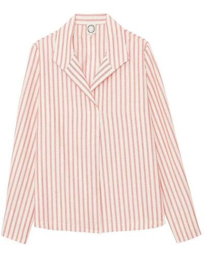 Ines De La Fressange Paris Camisa a rayas de algodón y lino - Rosa
