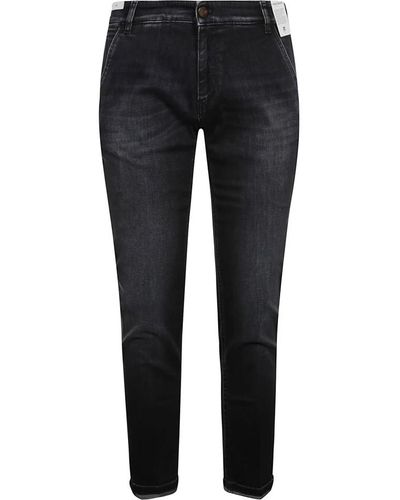 PT Torino Schwarze denim straight-leg jeans