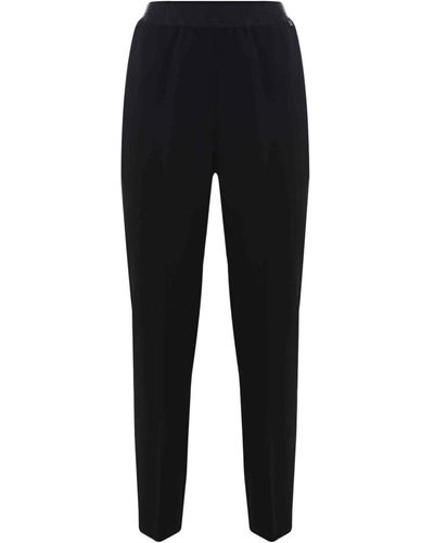 Kocca Pantalones rectos cómodos de tela elástica - Negro