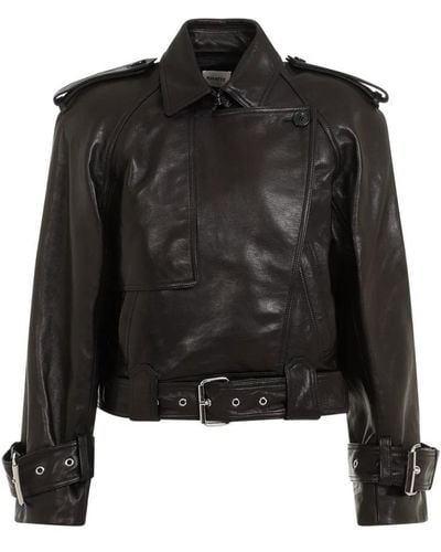 Khaite Leather Jackets - Black