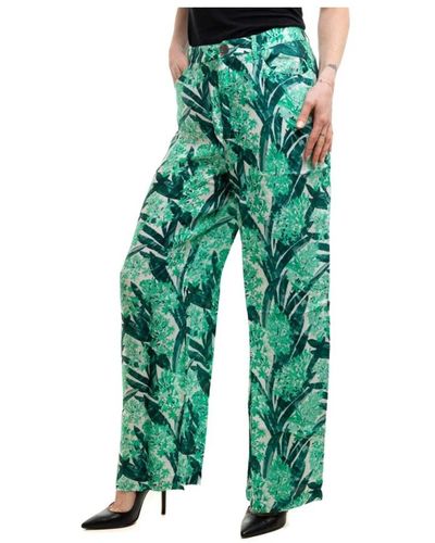 Armani Exchange Pantalones de viscosa de pierna ancha - Verde