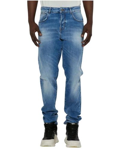 John Richmond Slim jeans sbiancati - Blu
