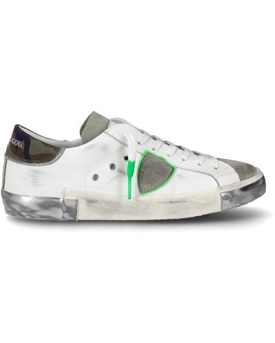 Philippe Model Sneaker da strada retrò con accenti neon - Grigio