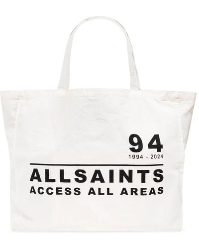AllSaints Accesso a tutte le aree borsa shopper - Bianco
