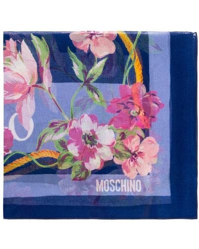 Moschino Sciarpa floreale - Blu