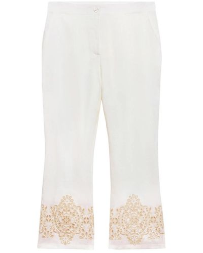 Elena Miro Trousers > cropped trousers - Blanc