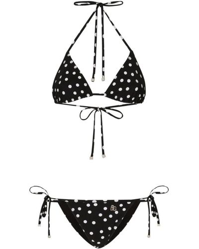 Dolce & Gabbana Meer bikini mit tupfenmuster - Schwarz