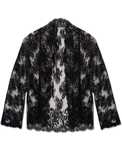 Dolce & Gabbana Spitzen kimono-shirt - Schwarz