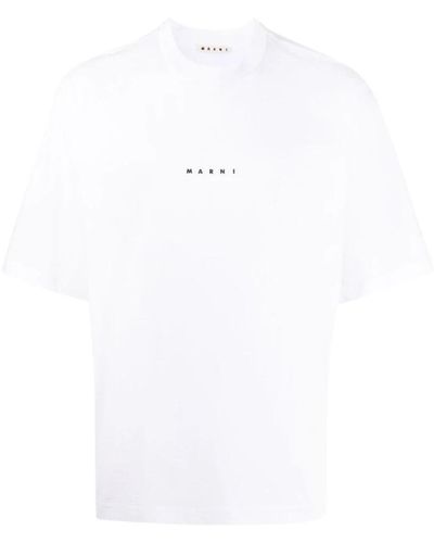Marni Logo print boxy fit t-shirt - Weiß