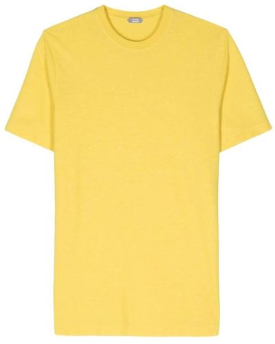 Zanone Bio-baumwolle gelbes t-shirt jersey