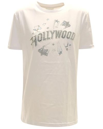 P.A.R.O.S.H. Weißes baumwoll-t-shirt colly fw23/24 - Natur