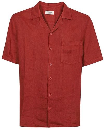 Tela Genova Short Sleeve Shirts - Red