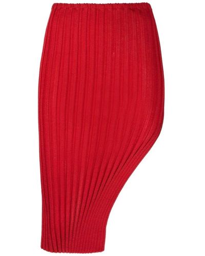 a. roege hove Falda midi de punto de algodón con abertura lateral - Rojo