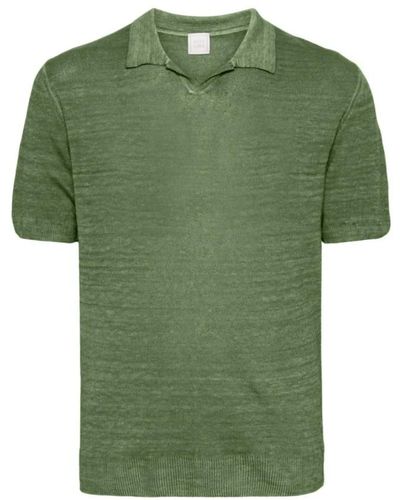 120% Lino Polo Shirts - Green