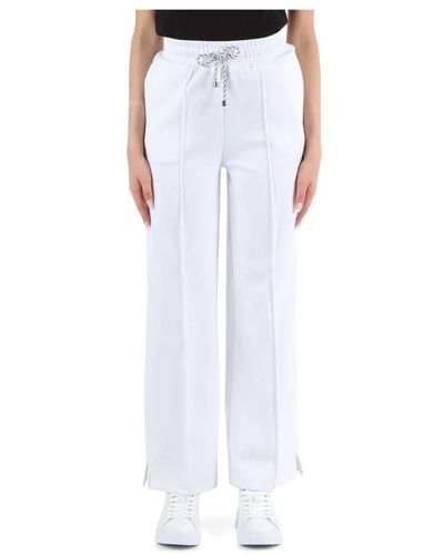 RICHMOND Pantalón deportivo pierna ancha con logo bordado - Blanco