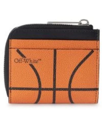 Off-White c/o Virgil Abloh Basketball Logo-print Leather Wallet - Orange