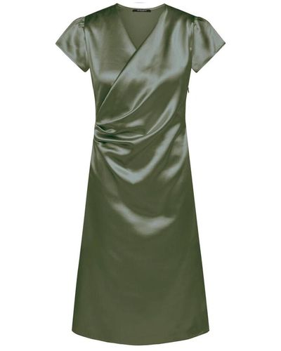 Bruuns Bazaar Drapiertes v-ausschnitt kleid staubiges grün