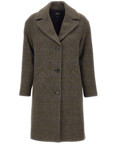 A.P.C. Coats > single-breasted coats - Marron