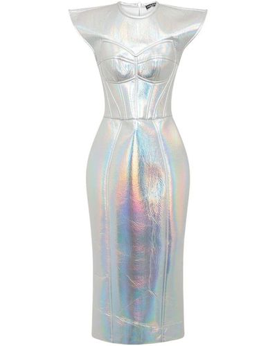 Dolce & Gabbana Kleid von Holographic Midi - Blau