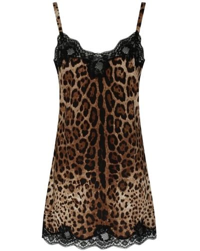 Dolce & Gabbana Leopard-print stretch camisole - Marrón