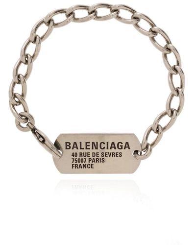 Balenciaga Messingarmband mit Logo - Mettallic