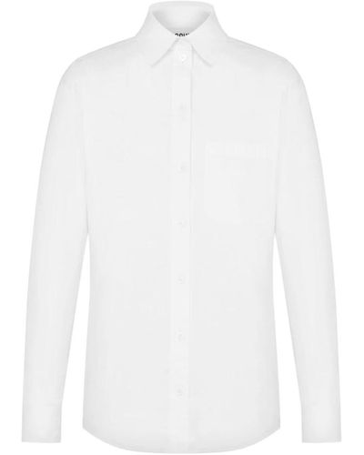Moschino Baumwollhemd mit slogan-print - Weiß
