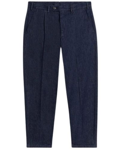 Mackintosh Straight Trousers - Blue
