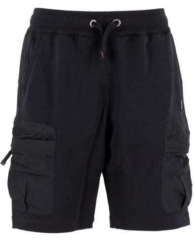 Parajumpers Schwarze bermuda-shorts mit nylon-einsätzen