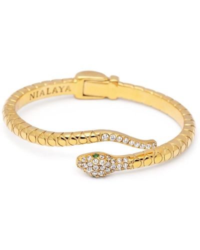 Nialaya Women gold cz snake bangle - Metallizzato