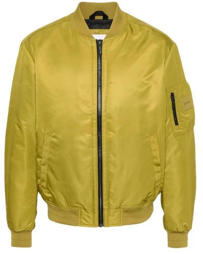 Calvin Klein Bomber jackets,schwarzer recycelter sateen hero bomber - Gelb