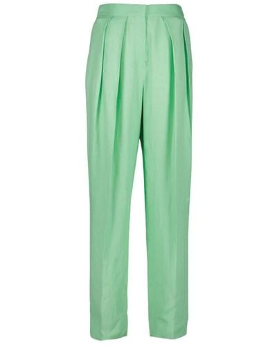 Stella McCartney Hose mit geradem bein und falten - Grün