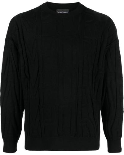 Emporio Armani Round-Neck Knitwear - Black