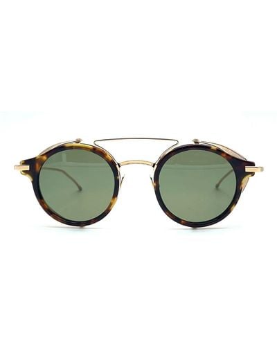 Thom Browne Retro runde sonnenbrille mit seitenschutz thom e - Grün