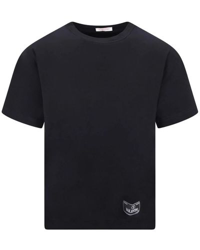 Valentino Schwarzes baumwoll-t-shirt mit logo-detail